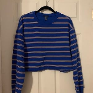 Striped cropped crewneck